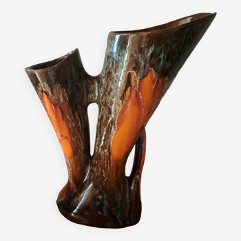Vase double en céramique style Vallauris