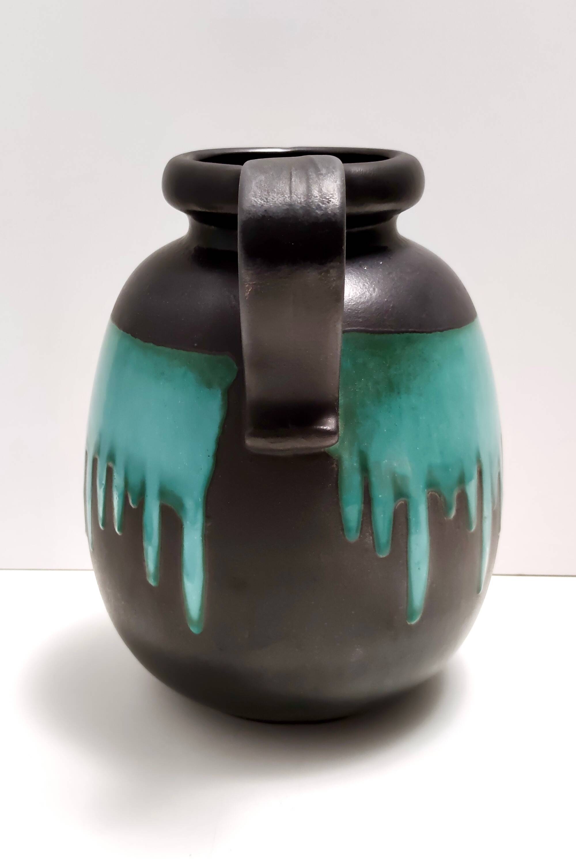 Black and Teal Fat Lava Ceramic Vase Multi-Color 484-30 Scheurich WGP