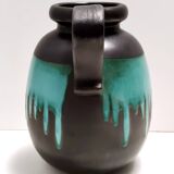 Black and Teal Fat Lava Ceramic Vase Multi-Color 484-30 Scheurich WGP