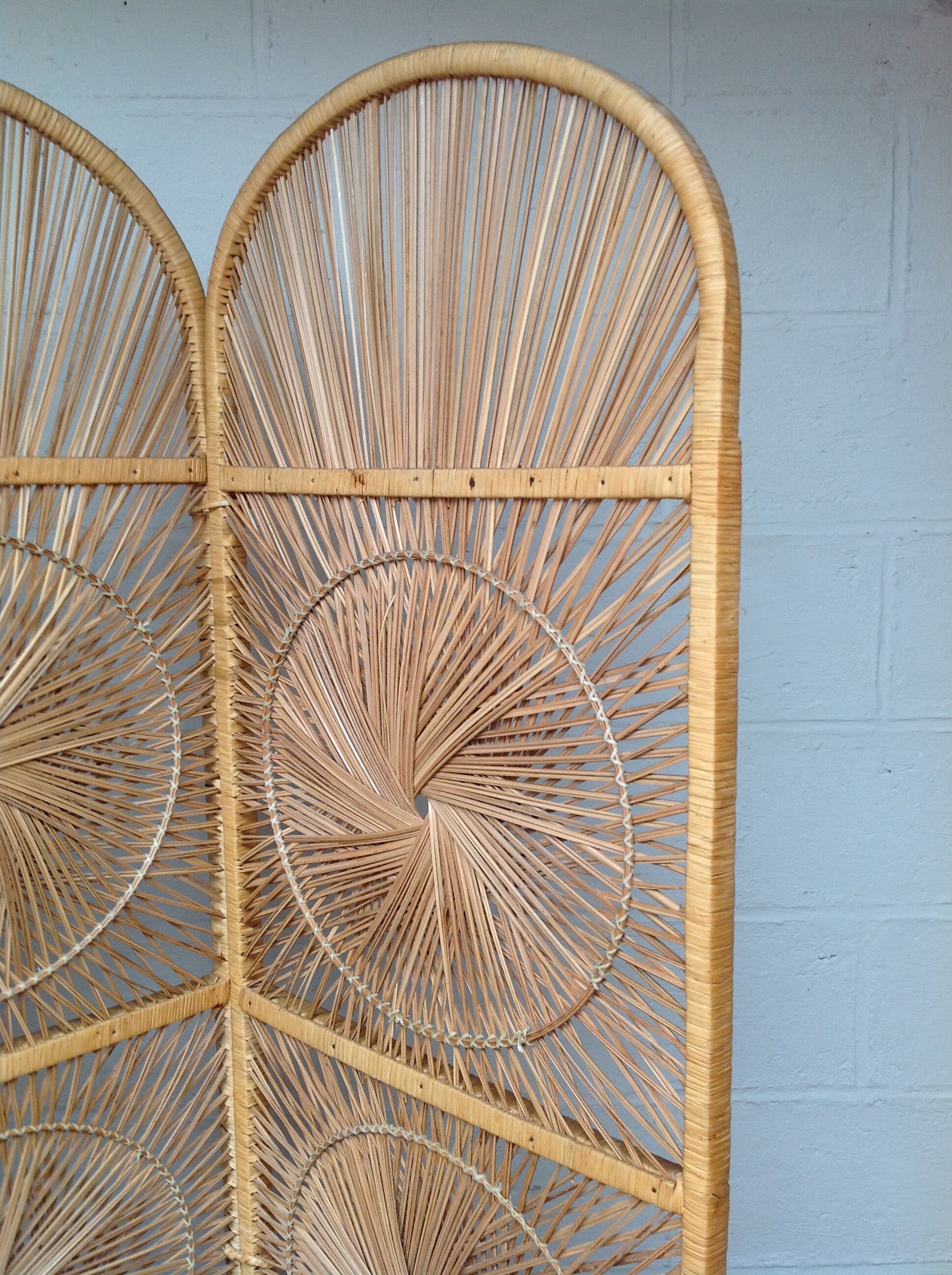 Vintage rattan screen