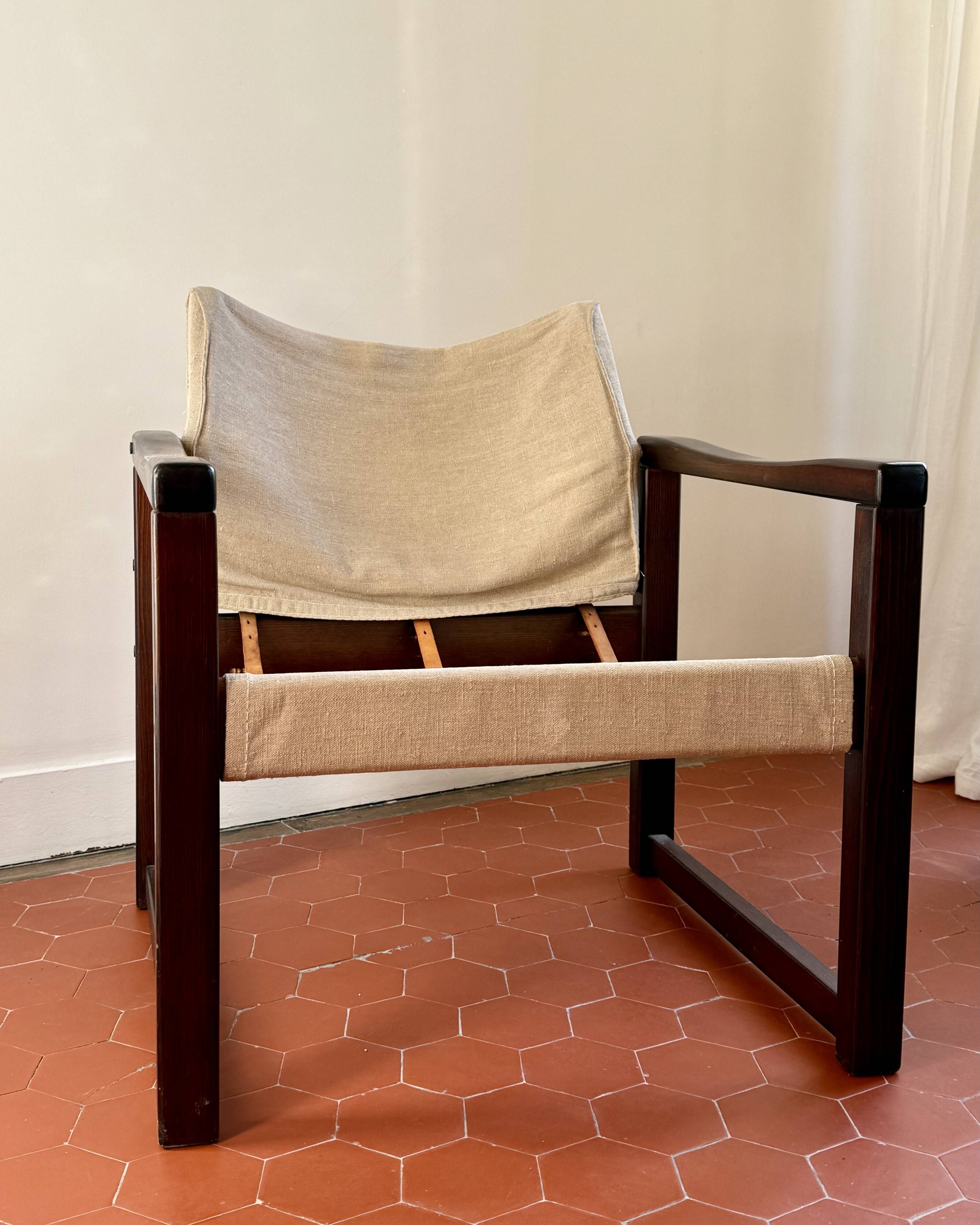 Safari armchair by Karin Mobring for IKEA 1970s in wood and canvas
