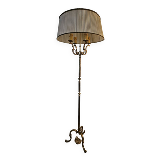 Louis XV style bronze tripod floor lamp