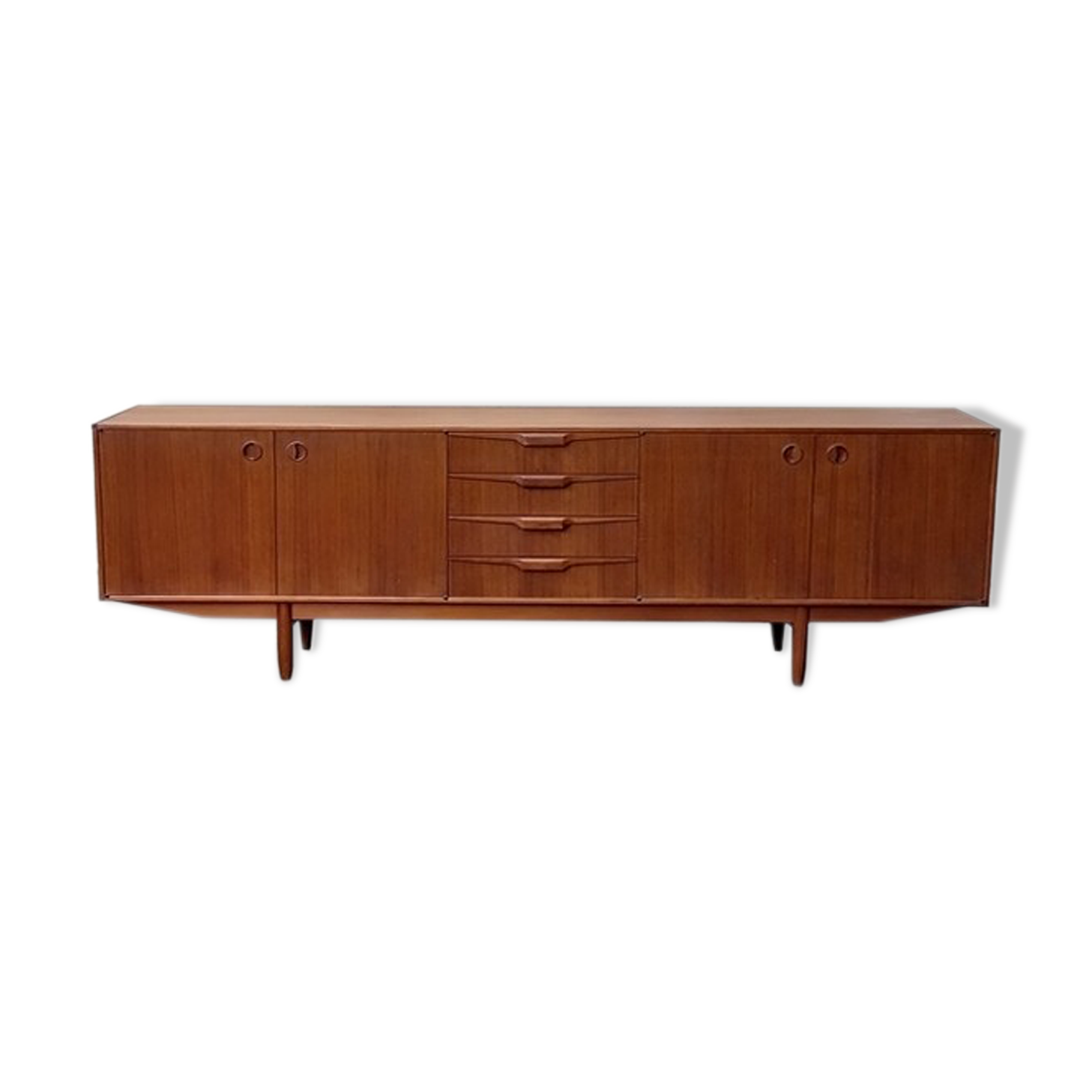 Enfilade vintage scandinave de 2,50 m en teck années 1960