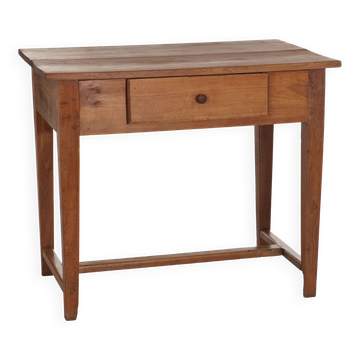 Rustic cherry wood table with 19th century drawer