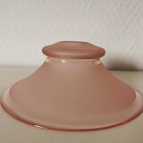 small pink lampshade in pink granite glass from the 50s