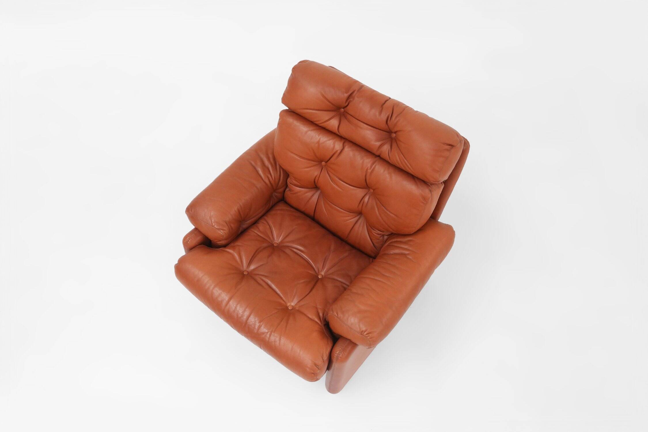 Brown Leather Armchair Coronado by Tobia Scarpa for B&b Italia, Italy, 1960