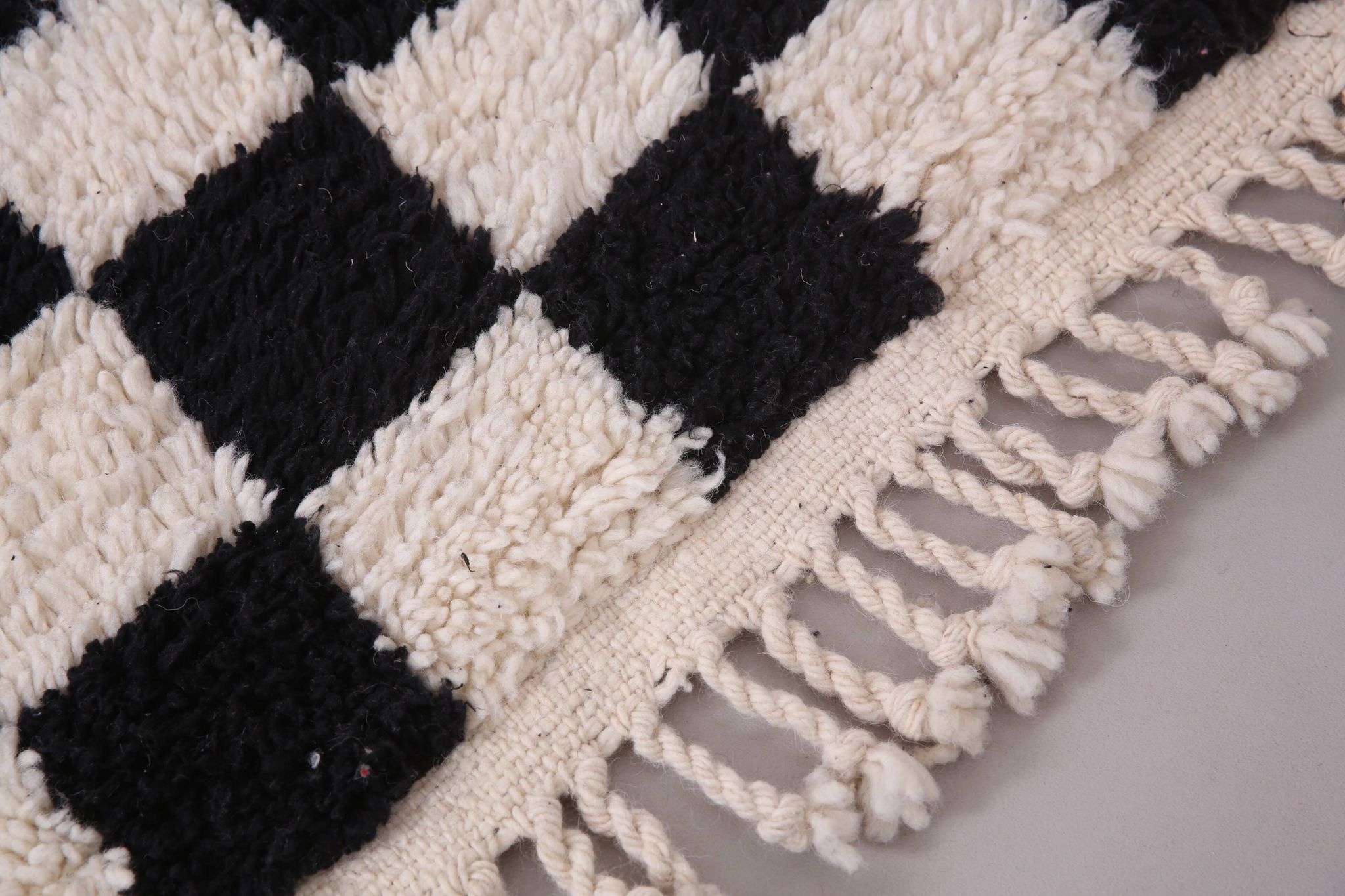 Moroccan Handmade Beni Ourain Rug 95 x 177 cm - Checkered Berber Runner rug