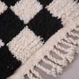 Moroccan Handmade Beni Ourain Rug 95 x 177 cm - Checkered Berber Runner rug