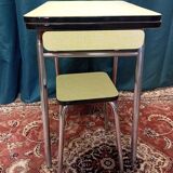 Yellow formica table + stool