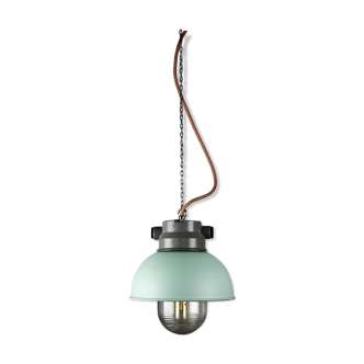 Vintage mint industrial hanging light from TEP