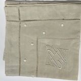 New linen pillowcase embroidered CV day scale, pastilles