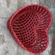 Heart-shaped woven ceramic basket/empty pocket Vallauris 50's