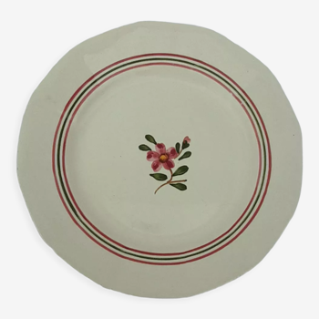 Flat plate in earthenware Sarreguemines model Armelle diam 23 cm