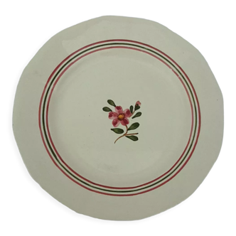Flat plate in earthenware Sarreguemines model Armelle diam 23 cm