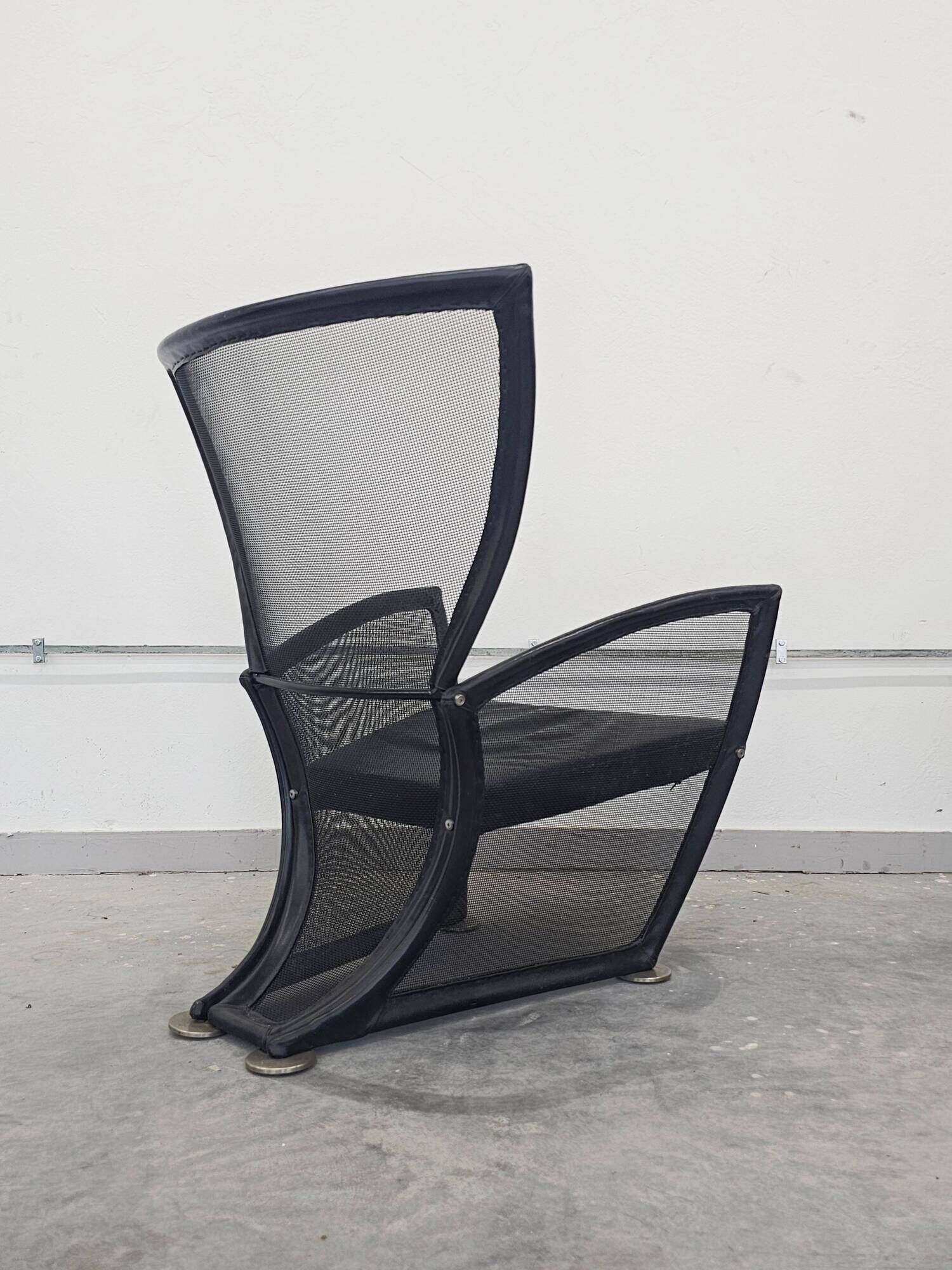 Postmodern armchair and ottoman Privè by Paolo Nava for Arflex