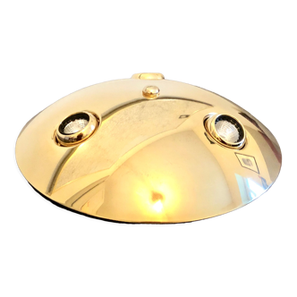 Golden dome ceiling lamp Italy 1990