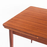 Table en teck avec rallonges de style scandinave - France, 1960