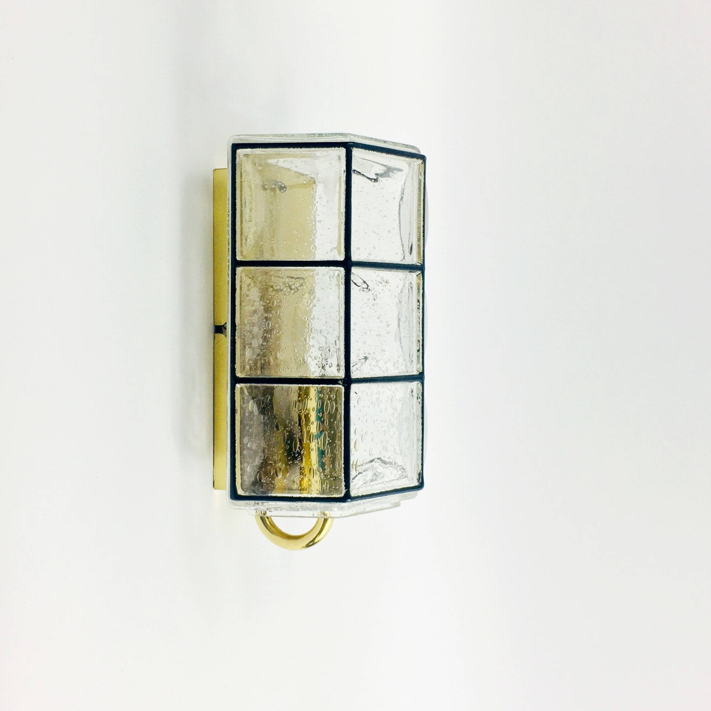 Mid-Century Glass Wall Light from Limburg, Germany, 1960s