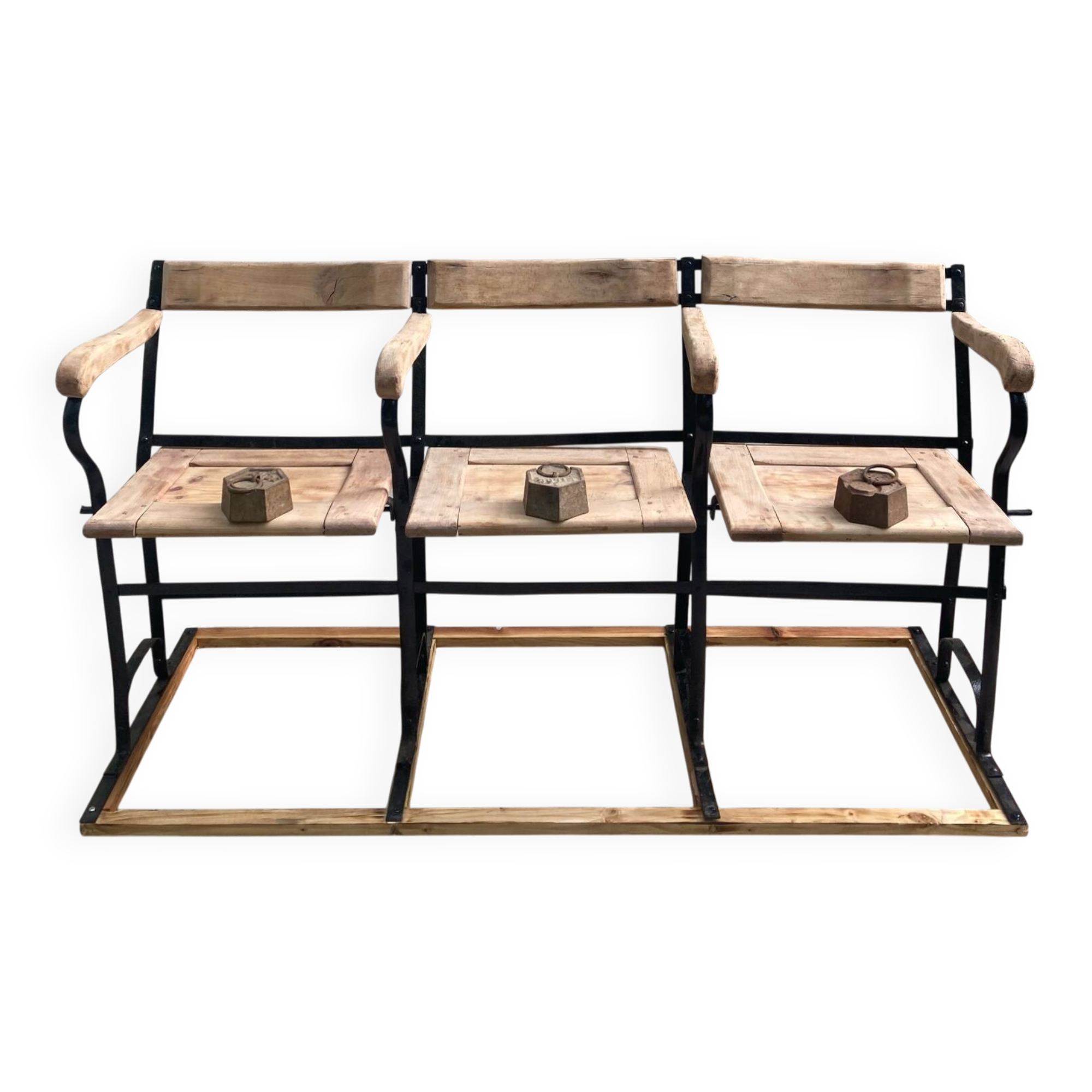 3-seater folding theatre bench