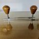 Scandinavian wall-mounted coat rack, wood and chrome-plated metal, 1960s-70s