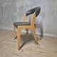 Vintage Curved-Back Dining Chair, Wood & Leatherette, Czechoslovakia, 1970s