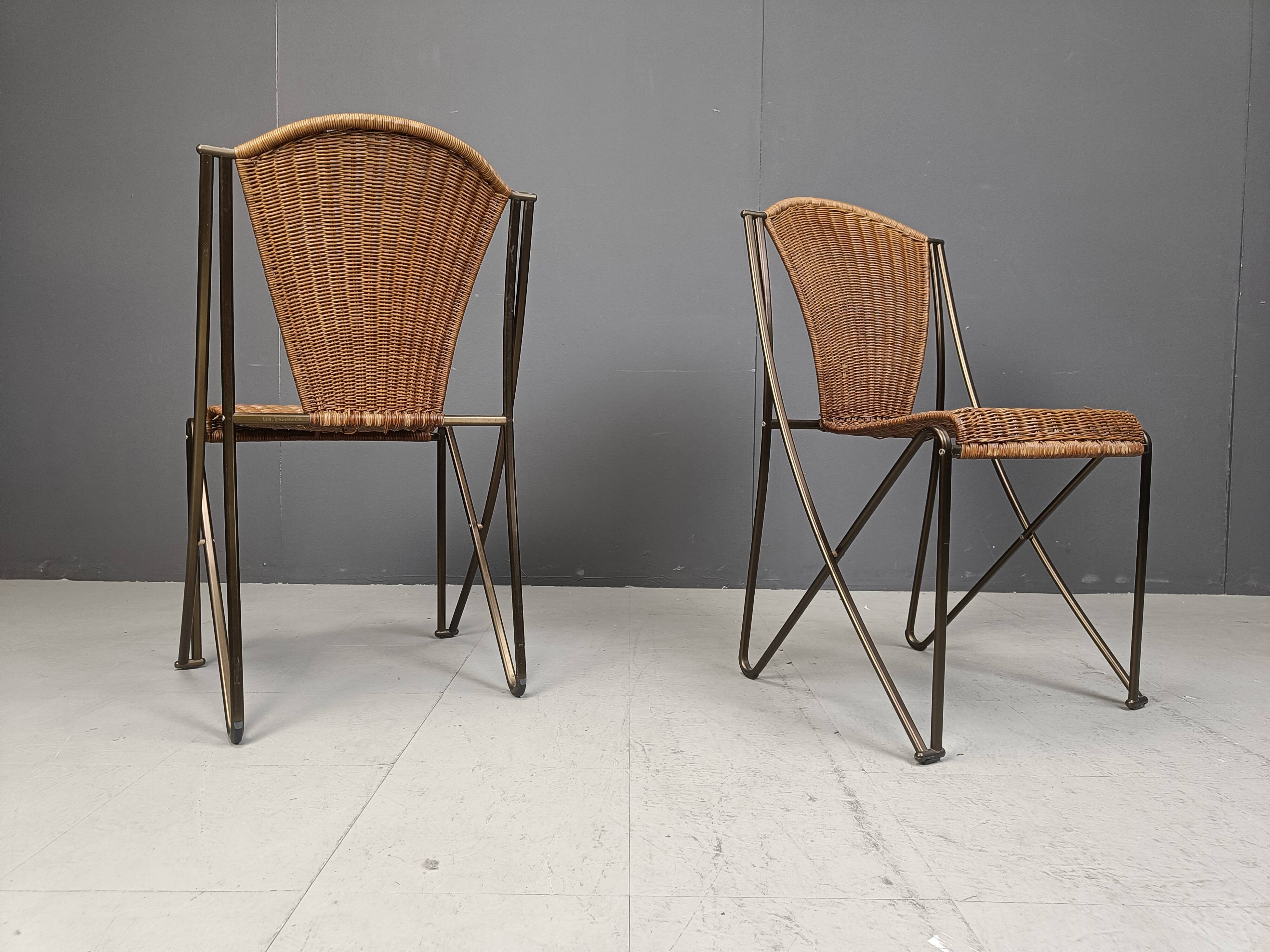 Set of 6 Abanica chairs in wicker by Oscar Tusquets for Aleph, 1990s