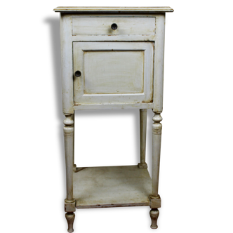 Bedside table old patina to the creamy white English
