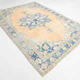 Large Blue Persian Area Rug, 206x294Cm