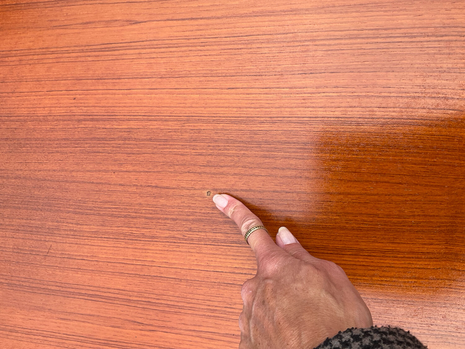 Vintage teak and chrome metal dining table