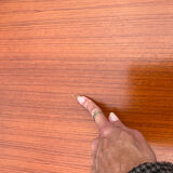 Vintage teak and chrome metal dining table