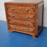 Oak art deco chest of drawers