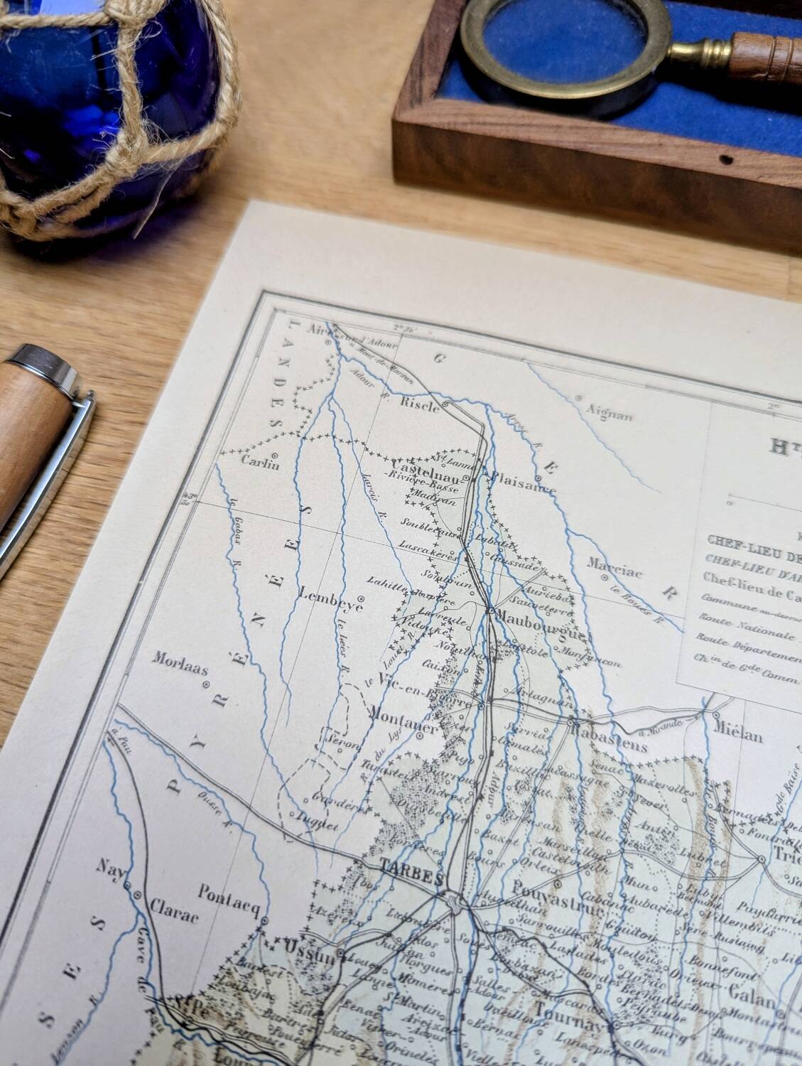 Map of the Hautes-Pyrénées, printed in 1889.