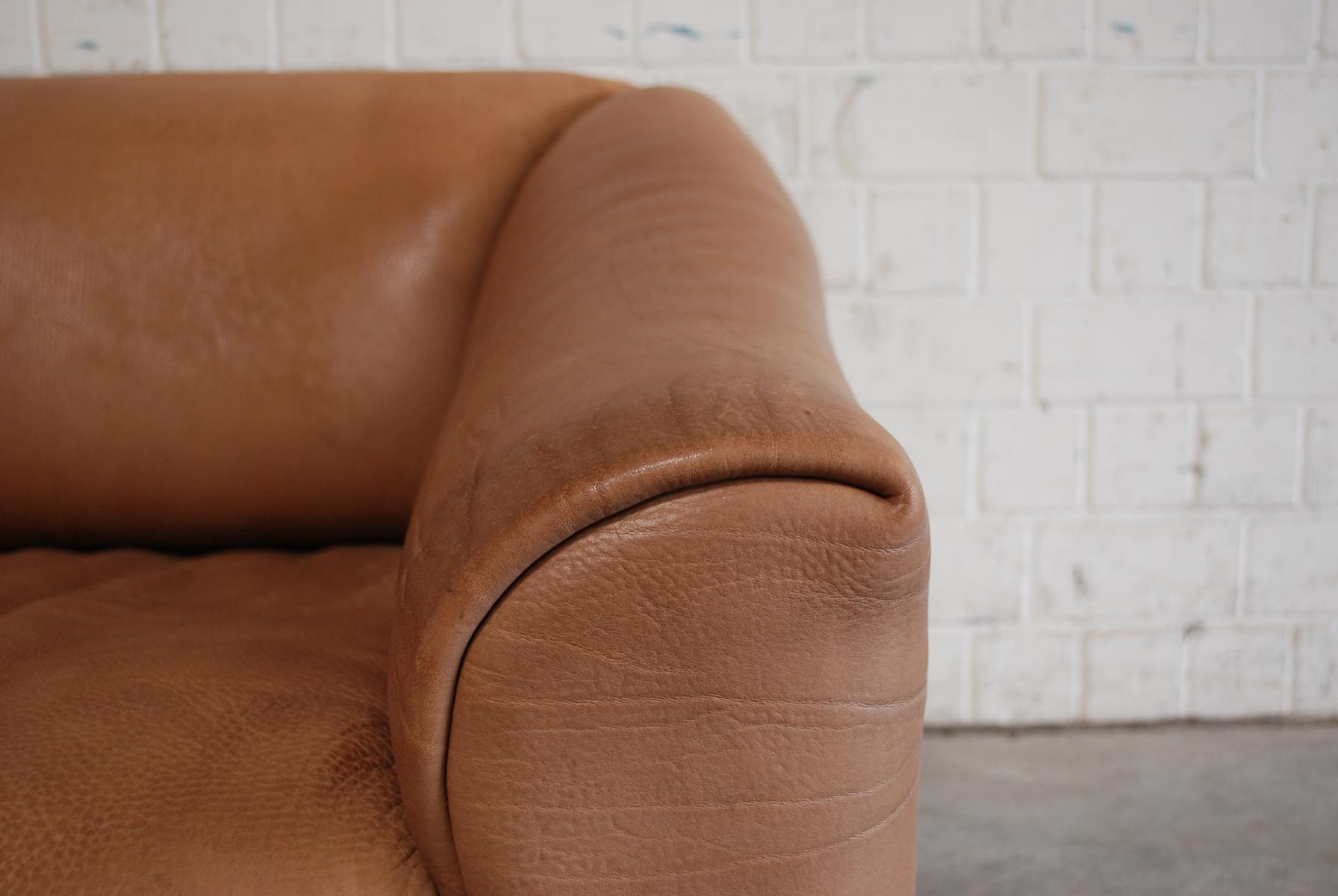 Sofa DS47 cognac leather brand De Sede
