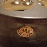 Vintage vodka service in crystal glass and brass, italy 1970s