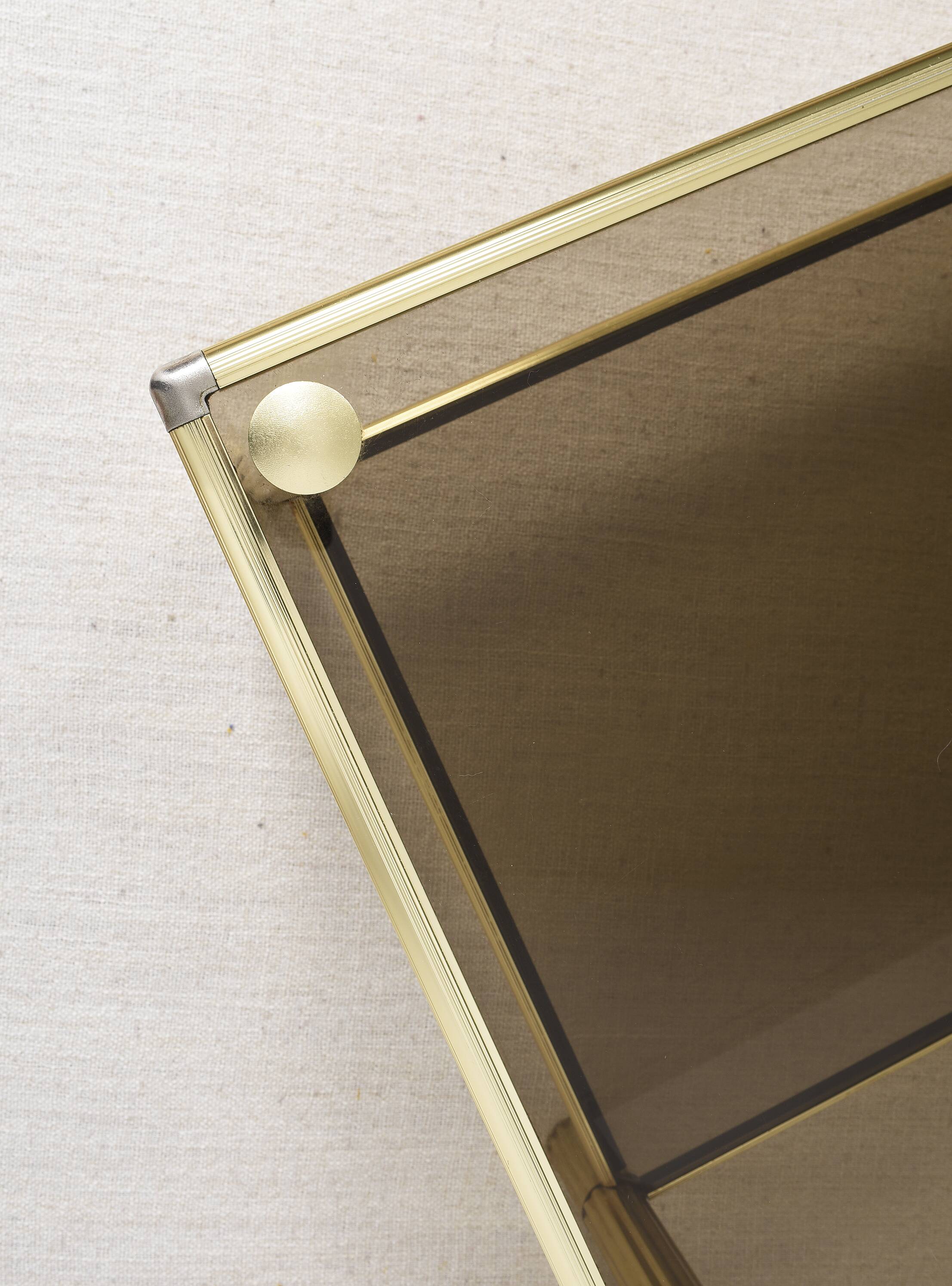 Golden brass coffee table