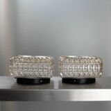 Set of 2 molded glass ceiling lights, 70s.