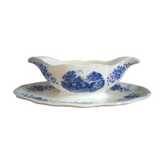 Saucière en porcelaine de Sarreguemines modèle Romantic