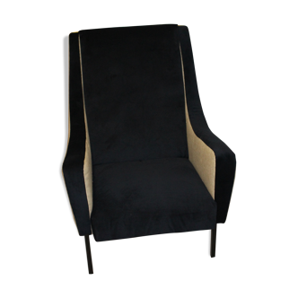 Midnight blue velvet armchair