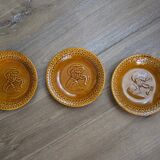 Set of 3 hollow plates Face of Breton Argoat Gourin