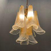 Suspension italienne en plumes de verre de Murano