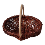 Rattan basket, vintage wood