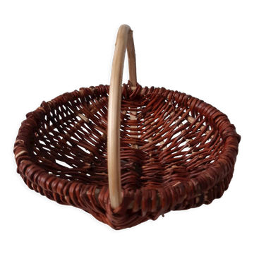 Panier en rotin, bois vintage