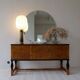 Mid-century modern ceramic table lamp in earthy tones Rörstrand Olle Alberius Sweden