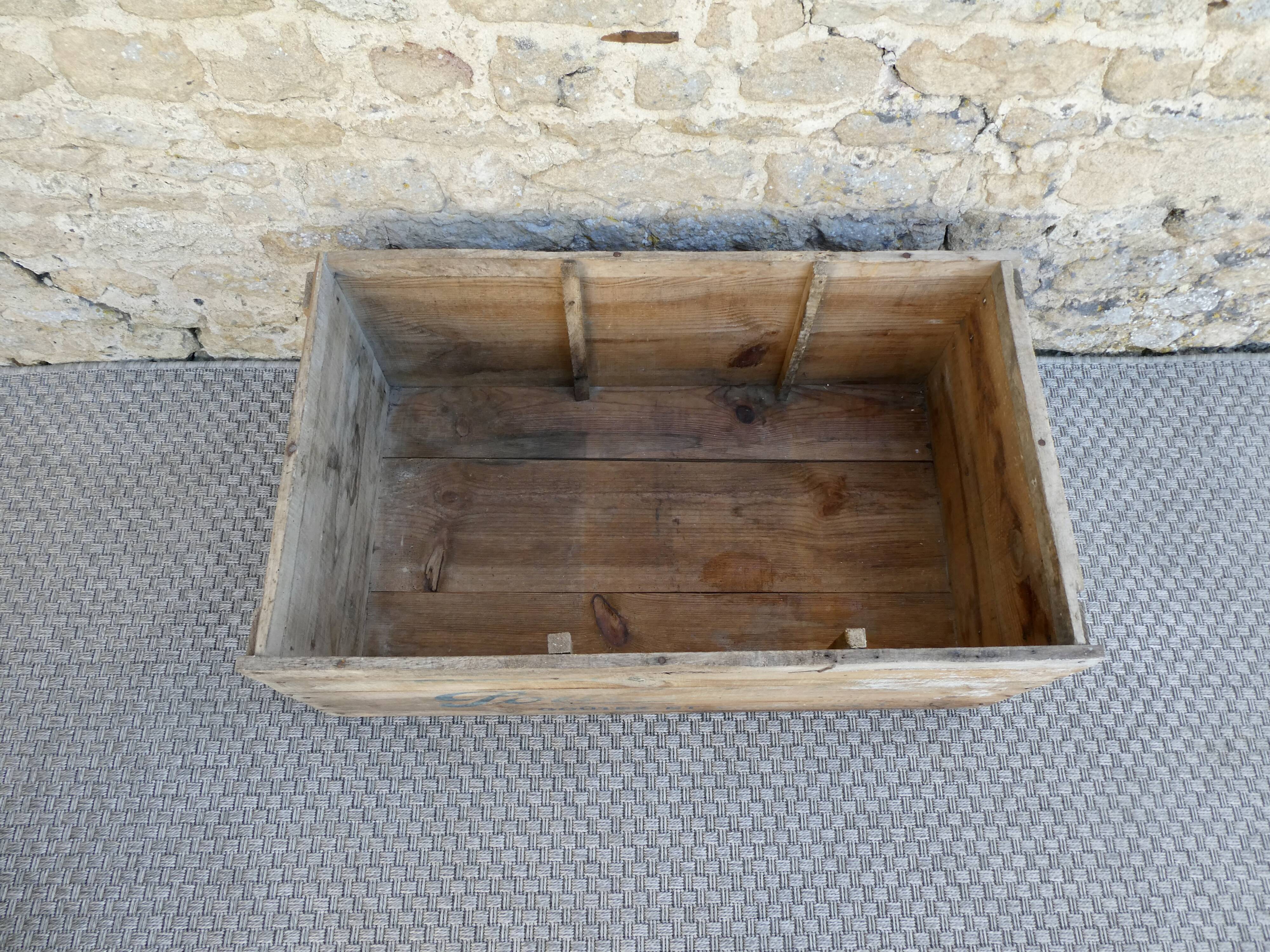 wooden storage box, Poulain chocolate