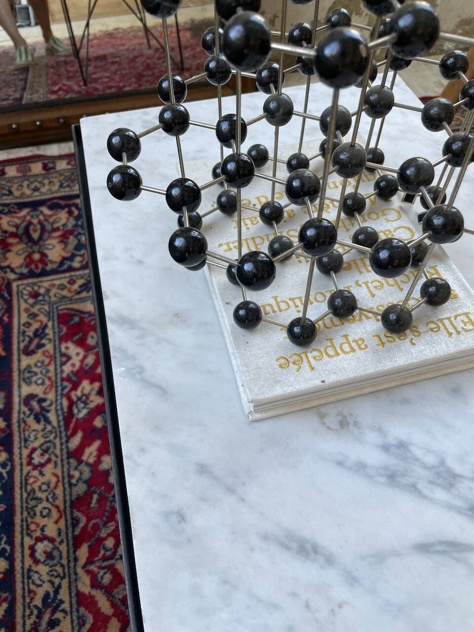 50s coffee table in metal and marble