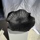 Coupe en teck noircie en forme de feuille ou fleur monoxyle H10 D41