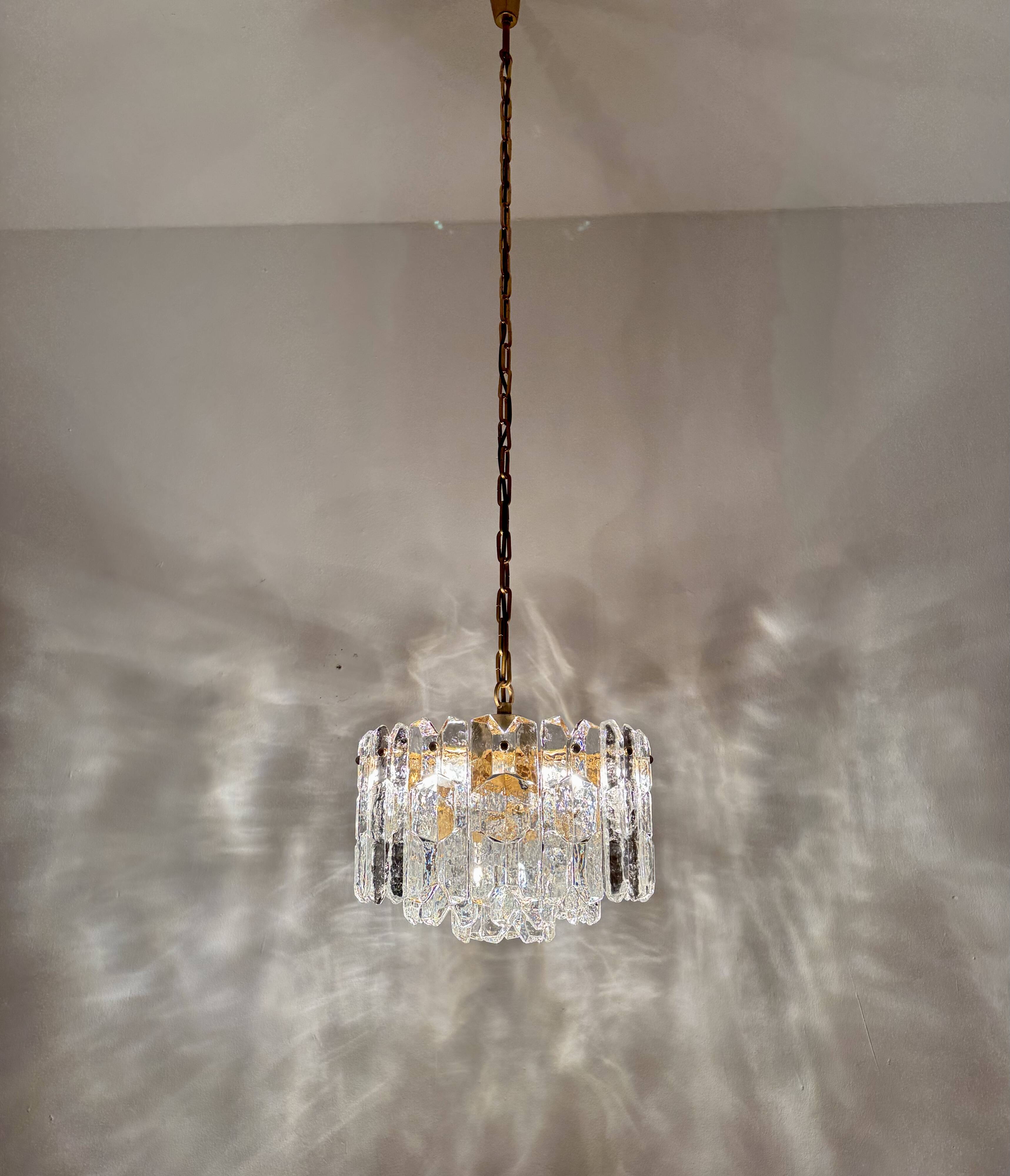 Palazzo Ice Glass Chandelier by J.T. Kalmar
