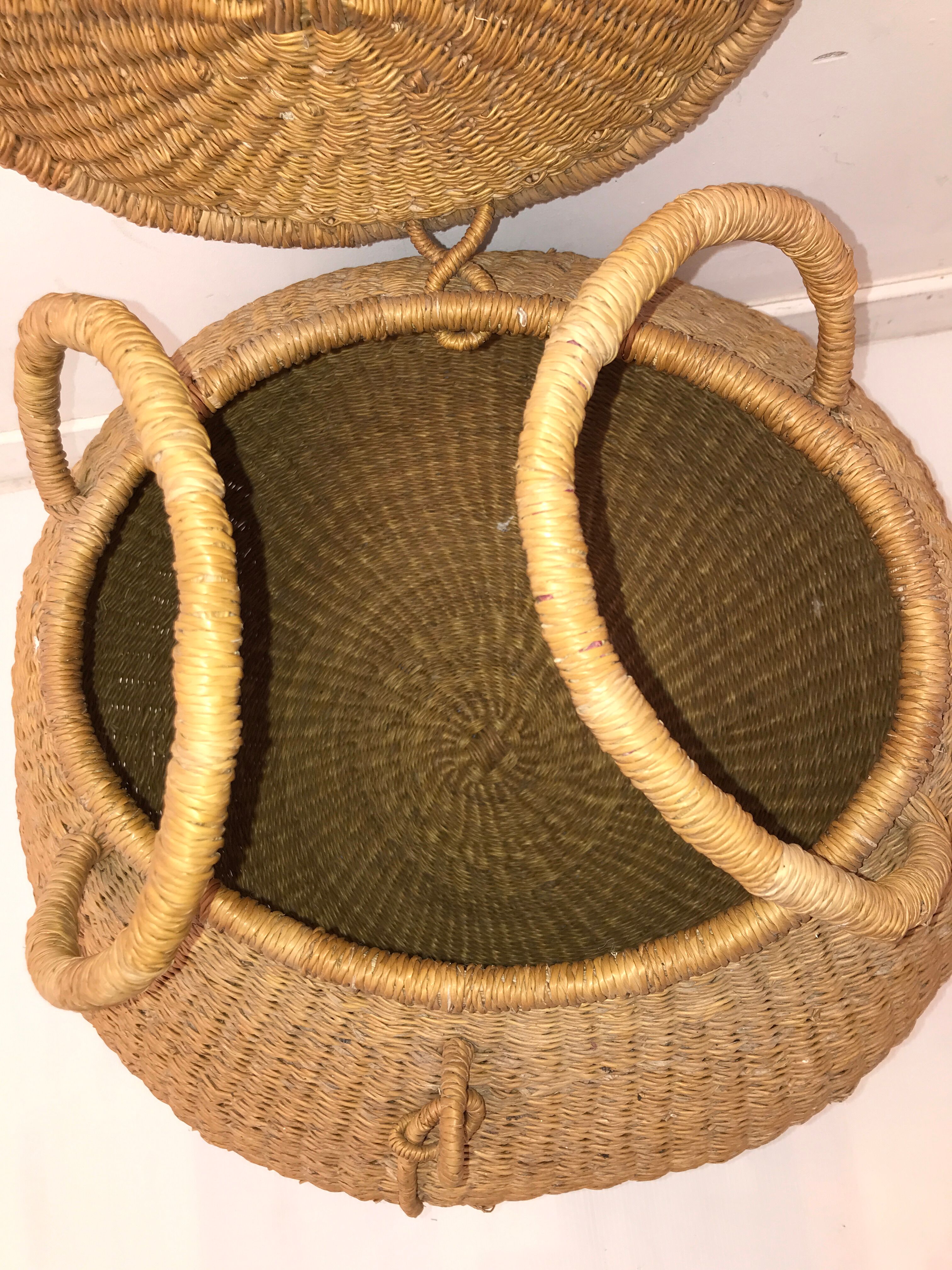 Vintage old wicker basket basket