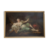 Woman lying on a bed