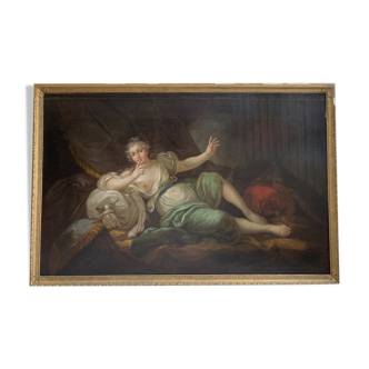 Woman lying on a bed